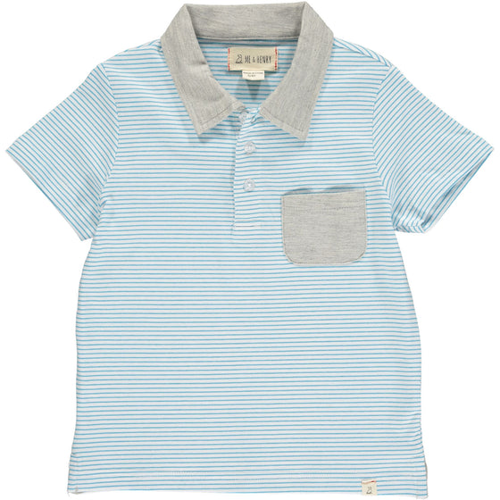 Mens Halyard Polo blue/white