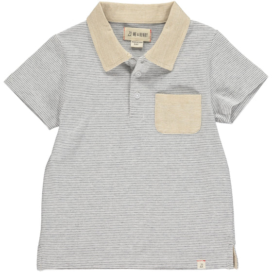 Mens Halyard Polo grey/white