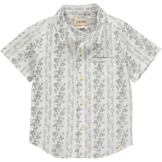 Mens Pier Woven Shirt white floral