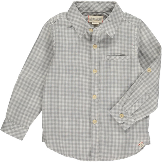 Mens Merchant Woven Shirt grey plaid