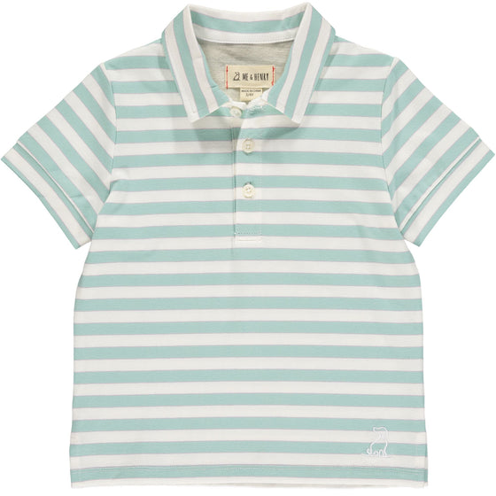 Mens Flagstaff Polo mint/white stripe