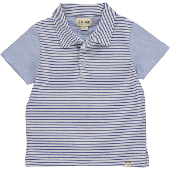 Mens Halyard Polo blue stripe