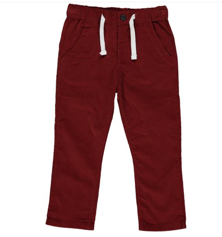 Buy Dark Red Slim Pants With Embroidery Online - W for Woman