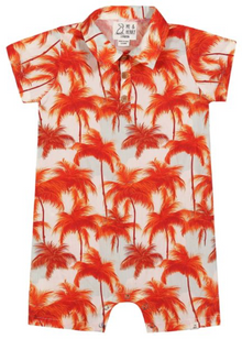  MOLOKAI PRINTED WOVEN ROMPER PALM PRINT