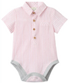 PINK/WHITE STRIPE  HELFORD WOVEN ONESIE