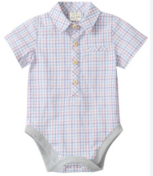  PINK/BLUE/LILAC PLAID HELFORD WOVEN ONESIE
