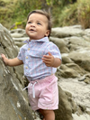 PINK/BLUE/LILAC PLAID HELFORD WOVEN ONESIE
