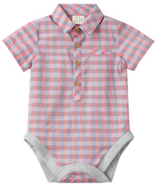  RED/BLUE PLAID HELFORD WOVEN ONESIE