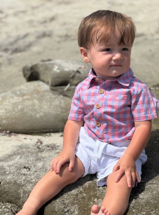RED/BLUE PLAID HELFORD WOVEN ONESIE