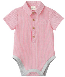  RED STRIPE SEERSUCKER HELFORD WOVEN ONESIE