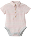 PEACH/TEXTURED STRIPE HELFORD WOVEN ONESIE