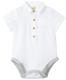  WHITE SEERSUCKER HELFORD WOVEN ONESIE