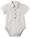 CREAM/WHITE STRIPE HELFORD WOVEN ONESIE