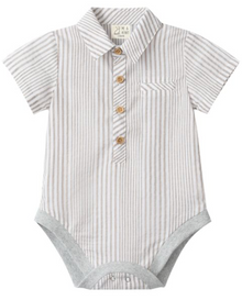  CREAM/WHITE STRIPE HELFORD WOVEN ONESIE