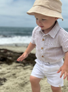CREAM/WHITE STRIPE HELFORD WOVEN ONESIE