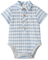 BLUE/WHITE PLAID HELFORD WOVEN ONESIE