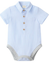 PALE BLUE SEERSUCKER HELFORD WOVEN ONESIE