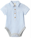 PALE BLUE/WHITE STRIPE HELFORD WOVEN ONESIE