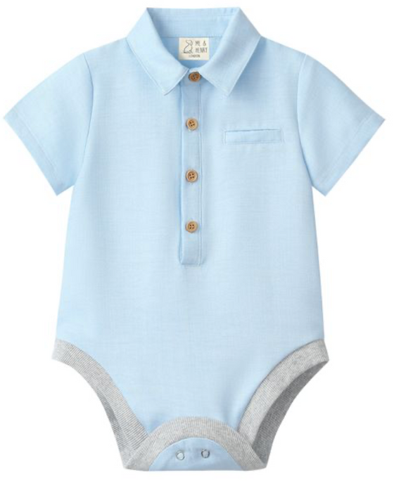 PALE BLUE HELFORD WOVEN ONESIE