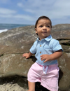 PALE BLUE HELFORD WOVEN ONESIE