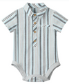 CHAMBRAY/BLUE STRIPE HELFORD WOVEN ONESIE
