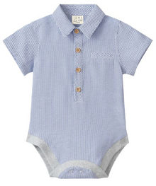  NAVY SEERSUCKER HELFORD WOVEN ONESIE