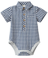NAVY/WHITE PLAID HELFORD WOVEN ONESIE