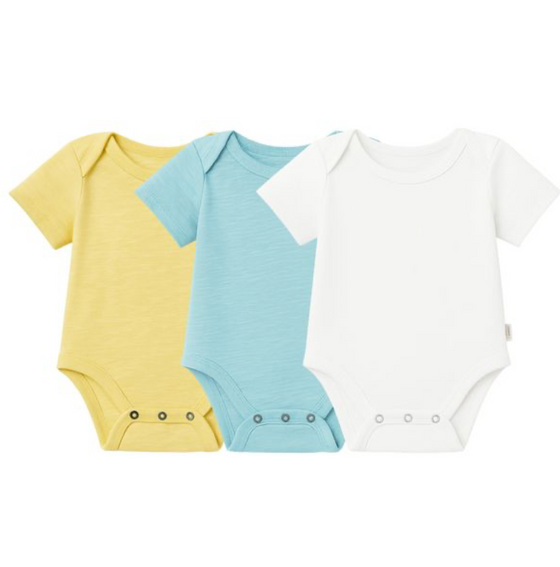 WHITE/MINT/LEMON  WALTY TRIPLE PACK ONESIE
