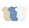 BEIGE/BLUE/WHITE  WALTY TRIPLE PACK ONESIE