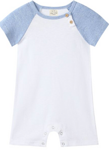  AFLOAT WHITE/CHAMBRAY  Raglan Romper