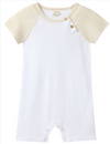 AFLOAT WHITE/BEIGE Raglan Romper