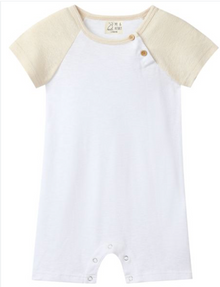  AFLOAT WHITE/BEIGE Raglan Romper