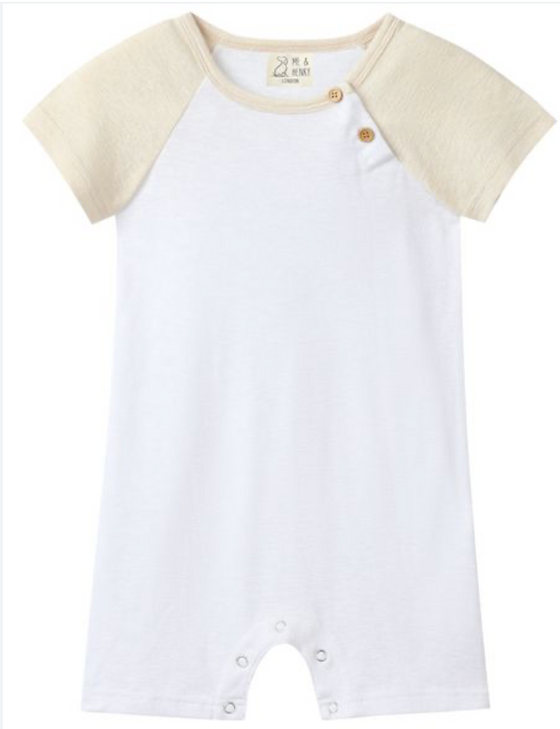 AFLOAT WHITE/BEIGE Raglan Romper