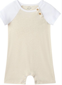  AFLOAT HEATHERED CREAM Raglan Romper