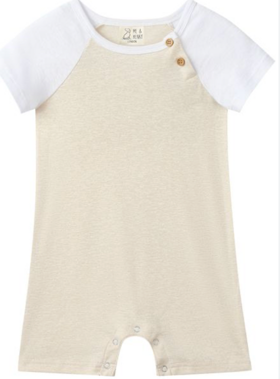 AFLOAT HEATHERED CREAM Raglan Romper