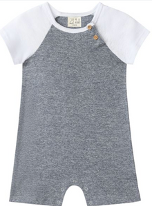  AFLOAT HEATHERED NAVY Raglan Romper