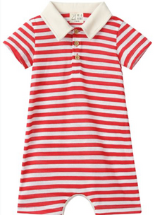  SALTASH RED STRIPE POLO  Romper