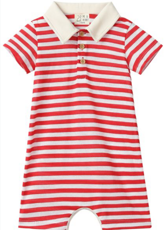 SALTASH RED STRIPE POLO  Romper