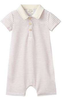  SALTASH THIN PINK STRIPE POLO  Romper