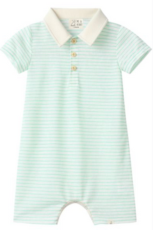  SALTASH THIN GREEN STRIPE POLO  Romper