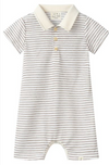 SALTASH THIN BEIGE STRIPE POLO  Romper
