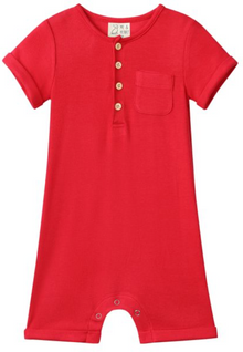  CAMBORNE Red Henley Romper