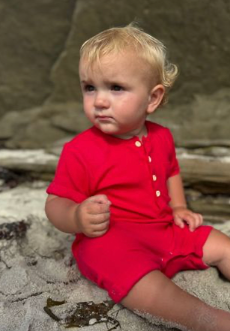 CAMBORNE Red Henley Romper