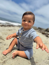 CAMBORNE HEATHERED NAVY Henley Romper