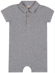  DRIFT GREY Pique Polo Romper