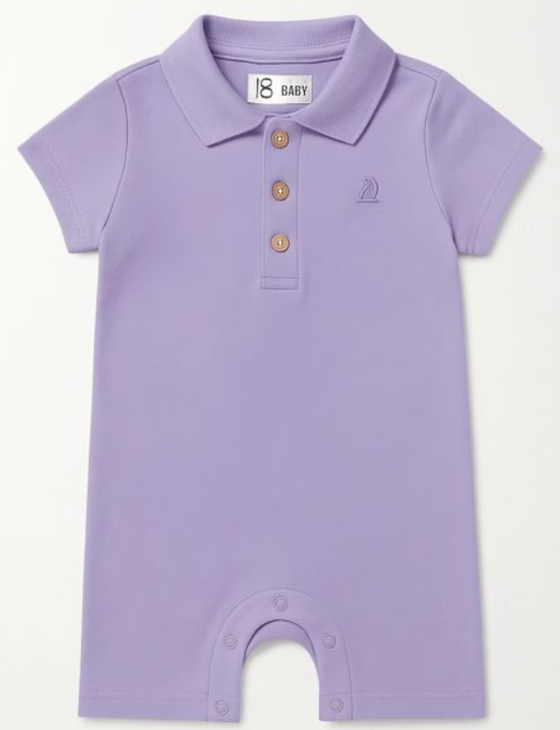 DRIFT LILAC Pique Polo Romper