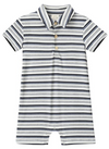 DRIFT GREY MULTI STRIPE Polo Romper