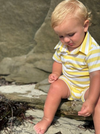 DRIFT LEMON/WHITE STRIPE Polo Romper