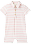 DRIFT PINK/WHITE STRIPE Polo Romper