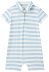 DRIFT PALE CHAMBRAY/WHITE STRIPE Polo Romper